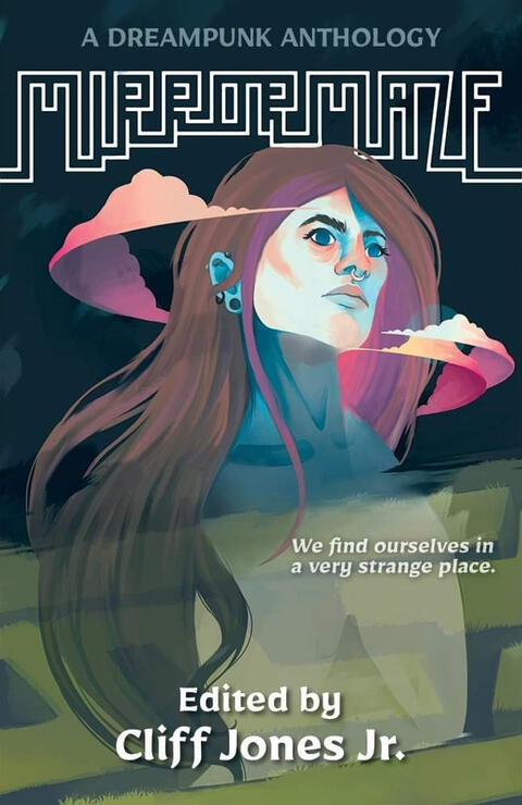 A picture of the book cover is shown, featuring a long haired person clouds around their head.