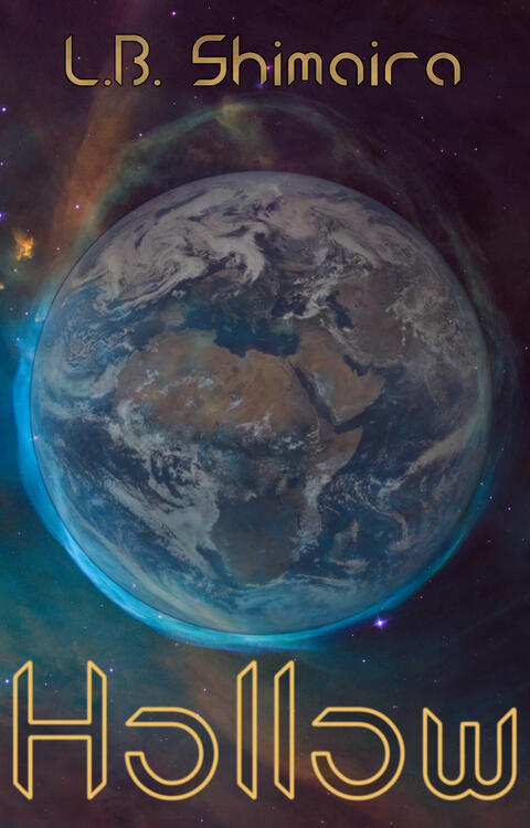 A picture of the book cover is shown, featuring a view of the planet Earth from space and the title in hollow sci-fi letters.